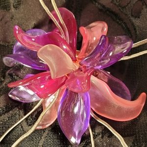 Lalo Treasures Brooch Pin Pink Purple Resin
